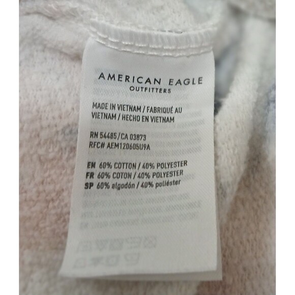 American Eagle Women’s M Tie Dye Hoodie Cropped White Gray Pink Yellow Y2K EUC - Picture 8 of 8